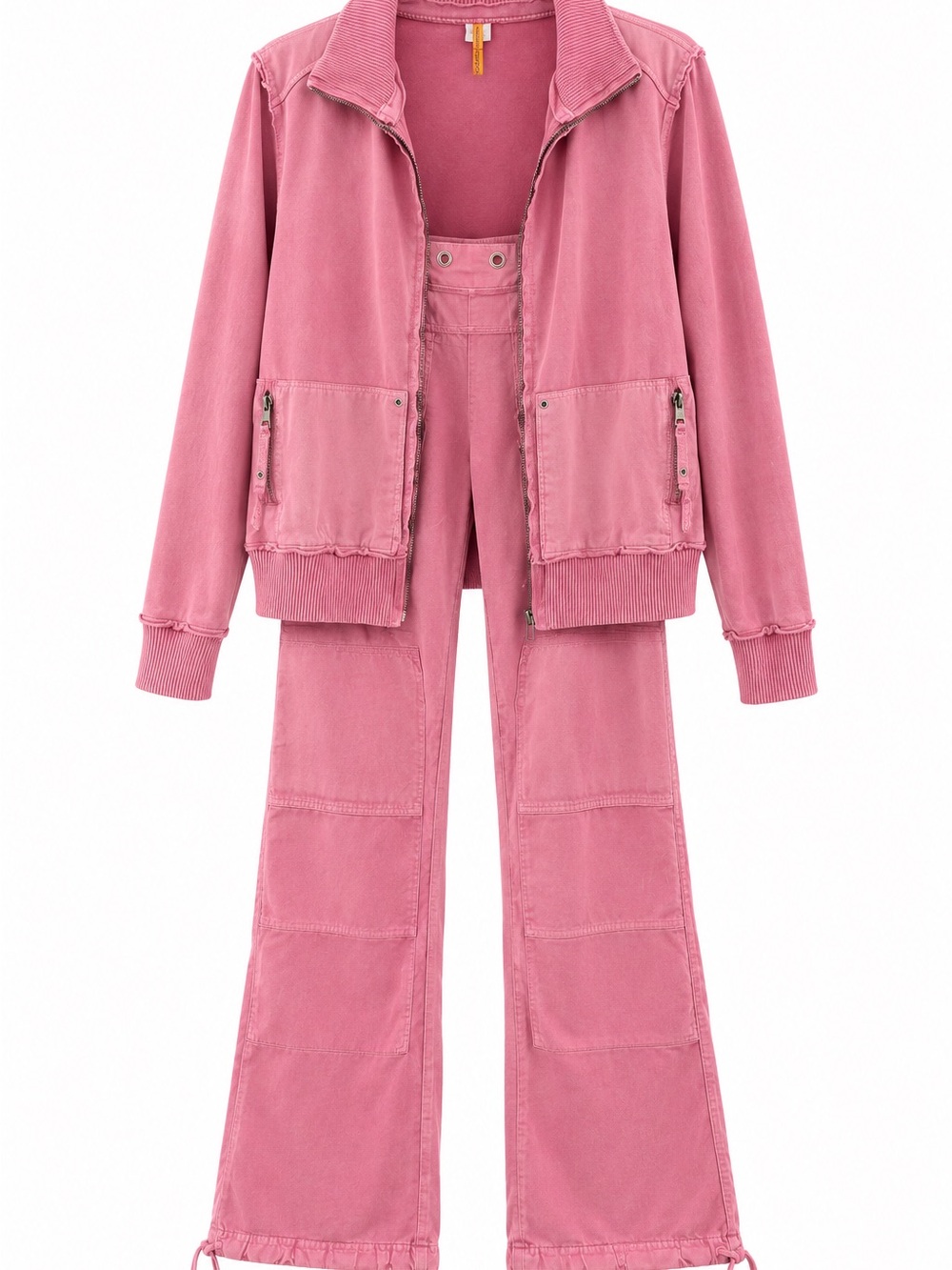 Women's Pink Zip-Up Bomber Jacket
